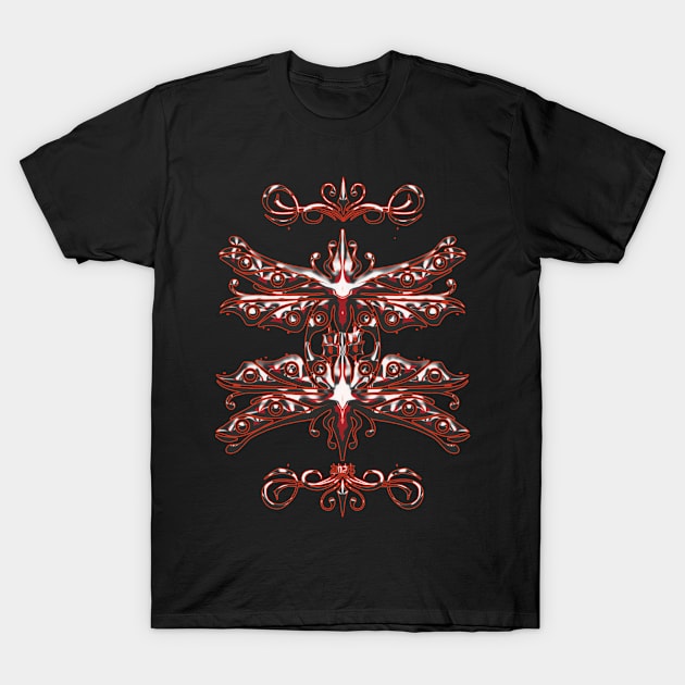 Red dragonfly mating T-Shirt by Dugleidy Santos